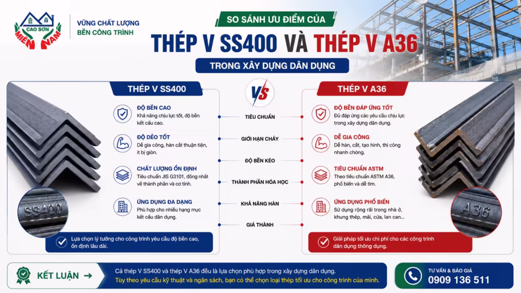 So Sánh Thép V SS400 Và Thép V A36 Trong Xây Dựng Dân Dụng 3 So sánh thép V SS400 và thép V A36