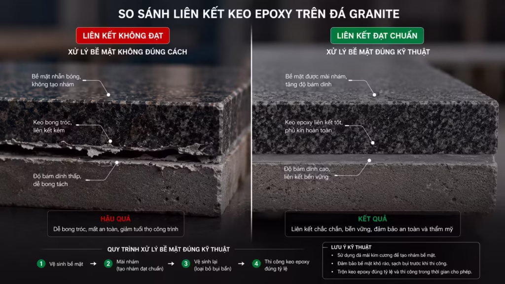 Hướng dẫn xử lý bề mặt đá Granite trước khi thi công keo Epoxy