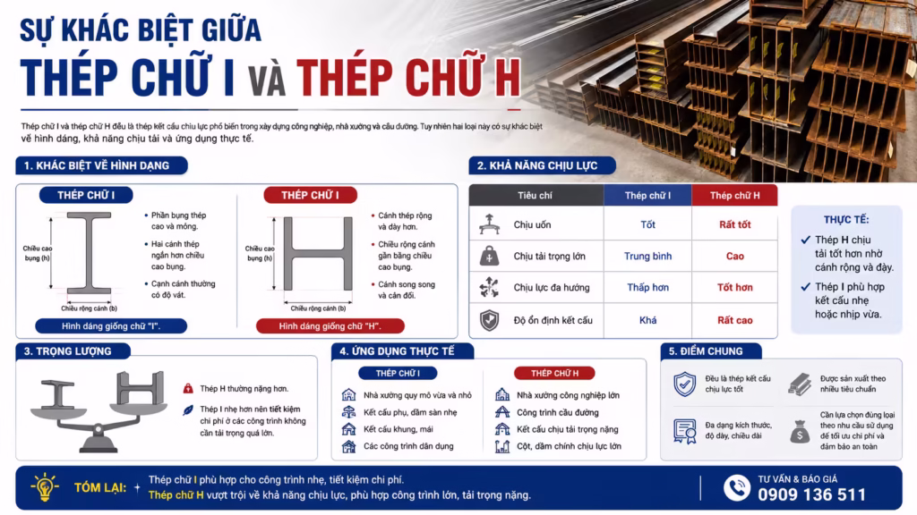 su khac biet thep i va thep chu h