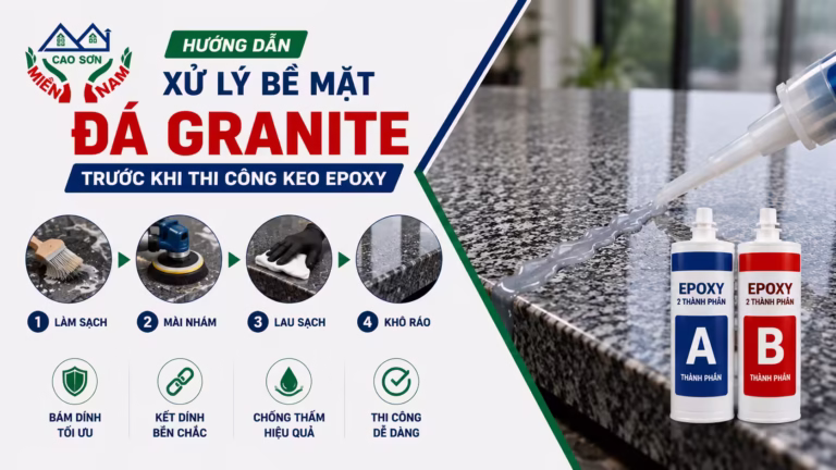 xử lý bề mặt đá Granite trước khi thi công keo Epoxy