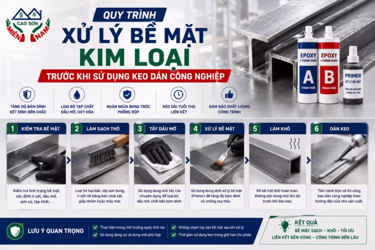 xử lý bề mặt kim loại trước khi sử dụng keo dán