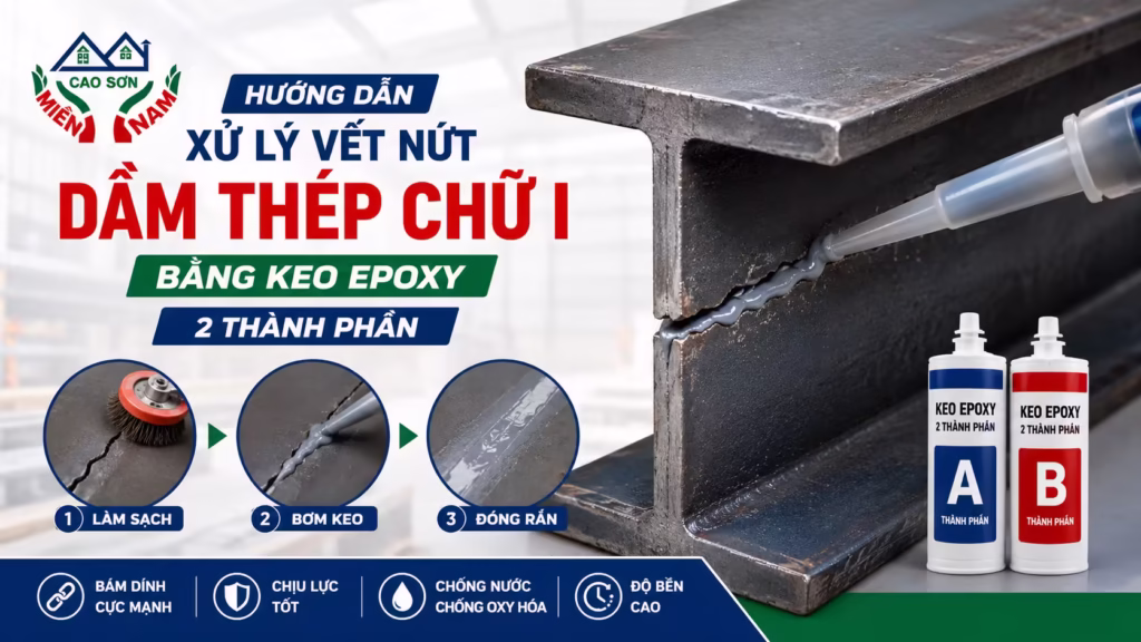 Hướng Dẫn Xử Lý Vết Nứt Dầm Thép Chữ I Bằng Keo Epoxy 2 xu ly dam thep chu i bang keo ab