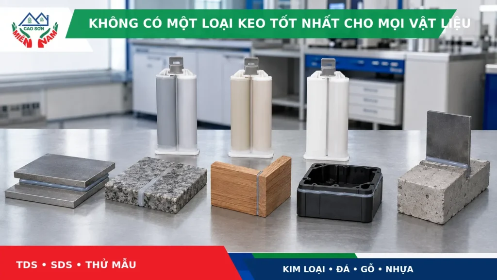keo AB theo vật liệu