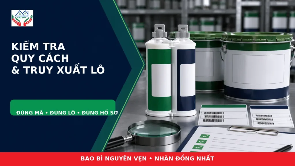 Kiểm tra quy cách keo AB hai thành phần